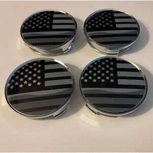Black Flag Wheel Center Caps 75mm 2.9” set of 4 NWT
